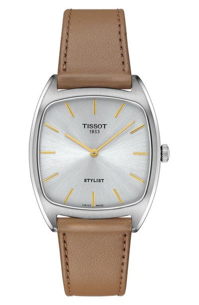 Tissot Tissot Stylist Leather Strap Watch, 32mm