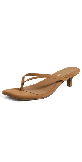 TKEES TKEES Square Toe Julia Suede Sandals Camel Suede