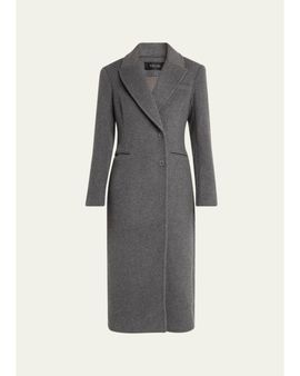 Toccin Boston Sculpted Peak-Lapel Wool Coat