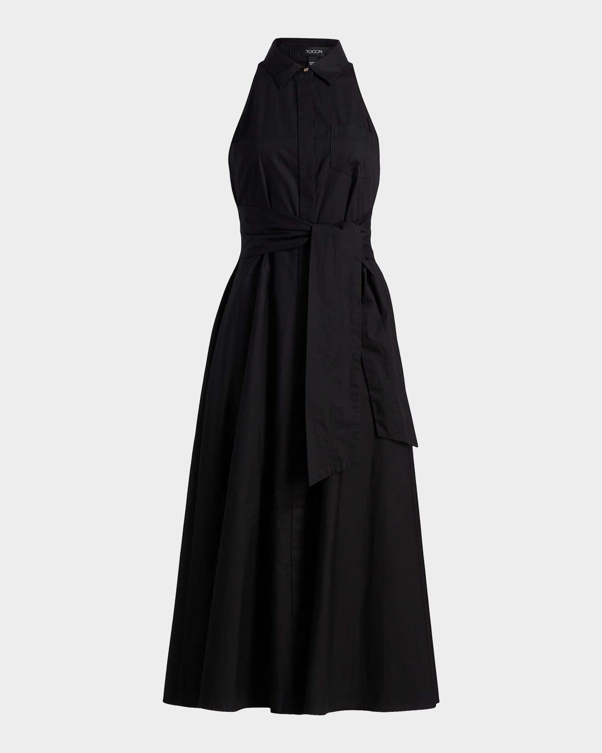 Toccin Chelsea Cotton Tie-Waist Midi-Shirtdress