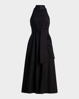 Toccin Chelsea Cotton Tie-Waist Midi-Shirtdress