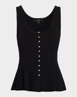 Toccin Eden Ribbed Peplum Tank Top