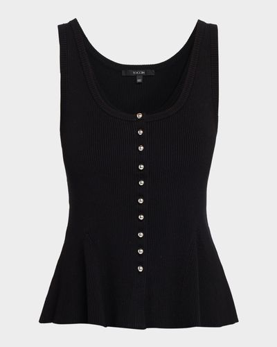 Toccin Eden Ribbed Peplum Tank Top