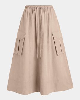 Toccin Elodie Drawstring Cargo Midi Skirt