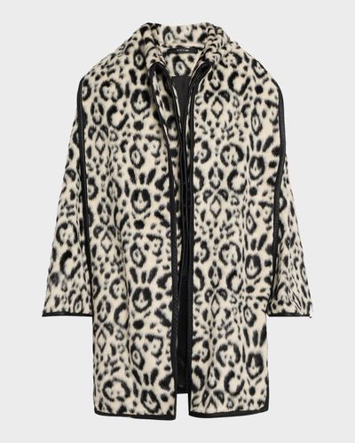 Toccin Elyria Leopard Faux Fur Scarf Jacket