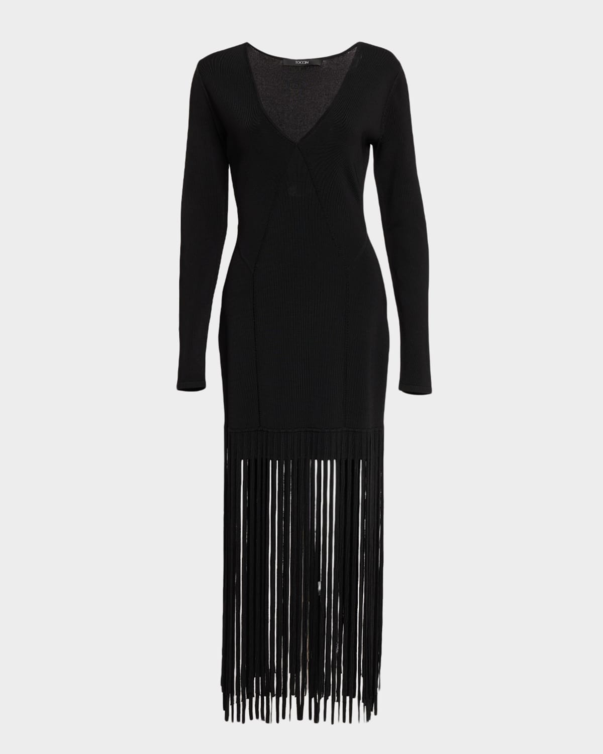 Toccin Evelina Long-Sleeve Fringe Dress