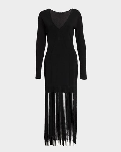 Toccin Evelina Long-Sleeve Fringe Dress