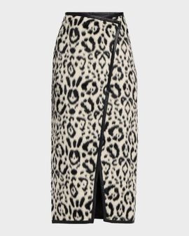 Toccin Leia Leopard Faux Fur Wrap Skirt