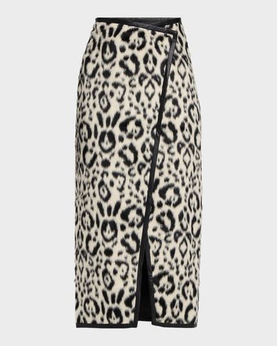 Toccin Leia Leopard Faux Fur Wrap Skirt