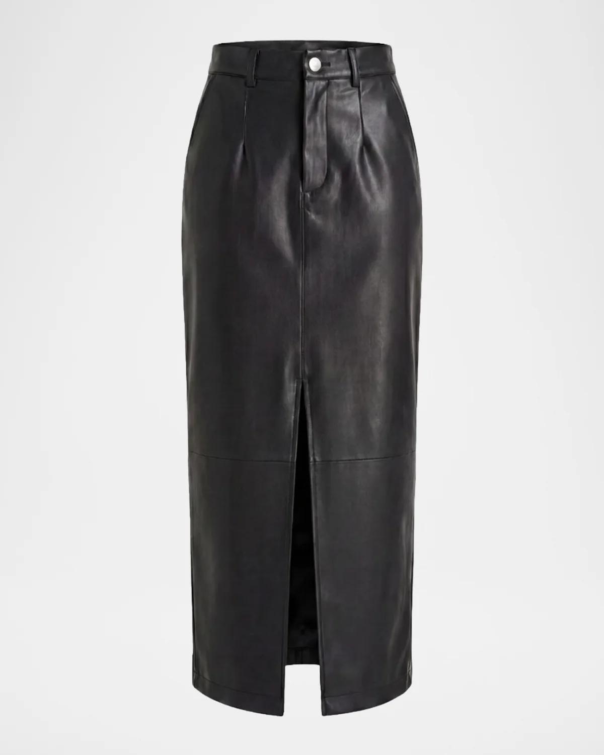 Toccin Meg Faux Leather Midi Skirt