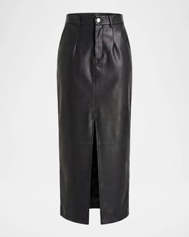 Toccin Meg Faux Leather Midi Skirt