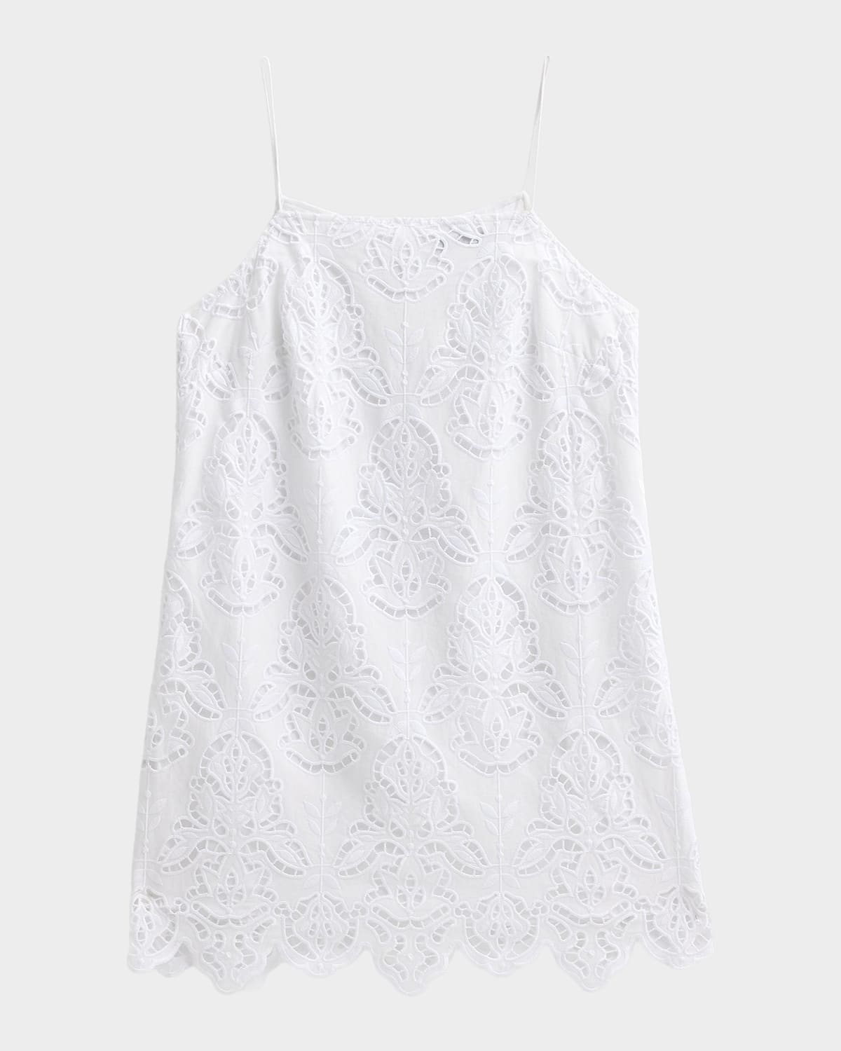 Toccin Olivera Lace Cotton Shift Mini Dress