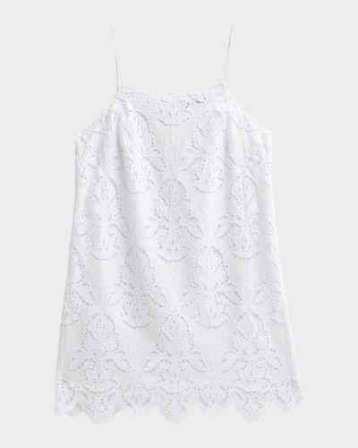 Toccin Olivera Lace Cotton Shift Mini Dress