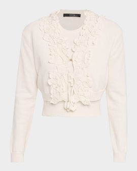 Toccin Rosalind Floral Cotton-Cashmere Cardigan