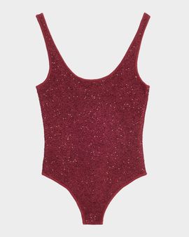 Toccin Sheila Sequined Knit Scoop-Neck Tank Top