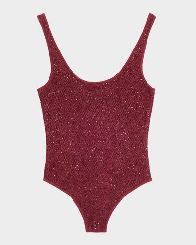 Toccin Sheila Sequined Knit Scoop-Neck Tank Top