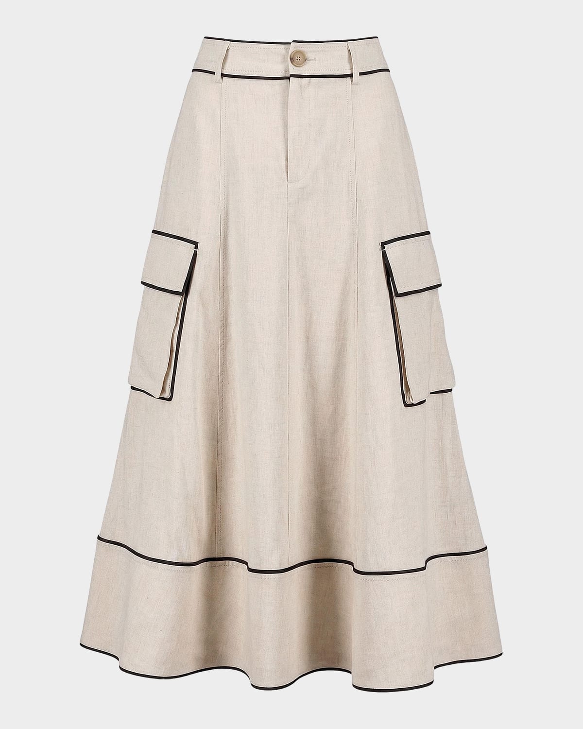 Toccin Shiloh High-Waist Cargo Midi Skirt