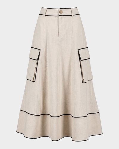 Toccin Shiloh High-Waist Cargo Midi Skirt