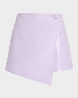 Toccin Stella Faux Leather Button Wrap Skort