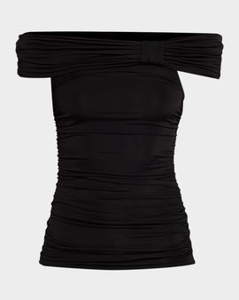 Toccin Teagan Off-the-Shoulder Ruched Top