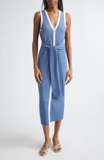 Toccin Toccin Bex Tie Front Sleeveless Mid Dress