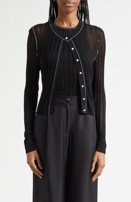 Toccin Toccin Crosby Ribbed Button Front Crop Cardigan