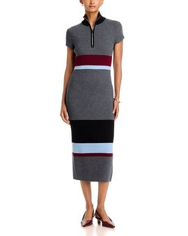 Toccin Toccin Dasha Half Zip Mock Neck Midi Dress