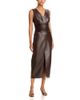 Toccin Toccin Fabiana Ruched Faux Leather Midi Dress - 1