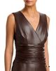 Toccin Toccin Fabiana Ruched Faux Leather Midi Dress - 3