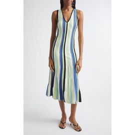 Toccin Toccin Fifi Vertical Stripe A-Line Knit Midi Dress