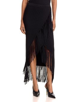 Toccin Toccin Giana Asymmetric Fringe Midi Skirt