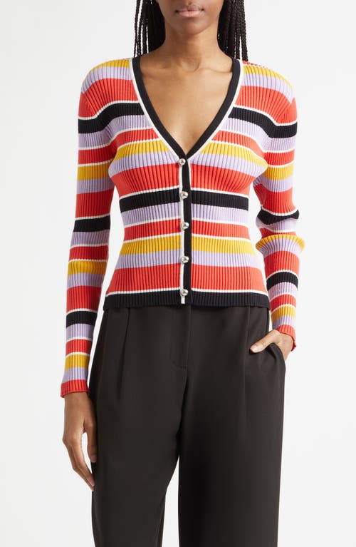 Toccin Toccin Greta Stripe Ribbed Button Front Cardigan