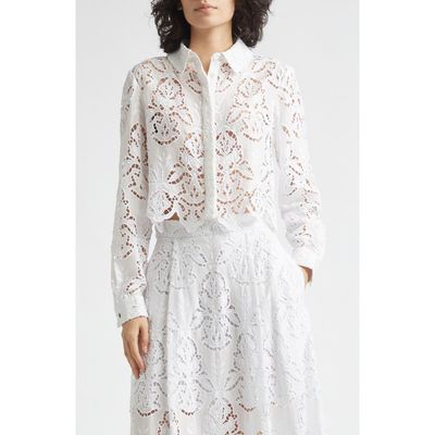 Toccin Toccin Jilly Floral Embroidery Crop Shirt