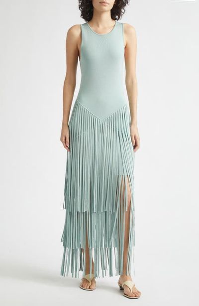 Toccin Toccin Jora Drop Waist Fringe Hem Maxi Dress