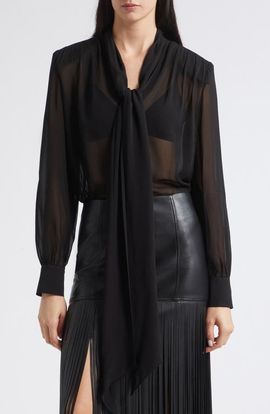 Toccin Toccin Kaila Tie Neck Chiffon Top