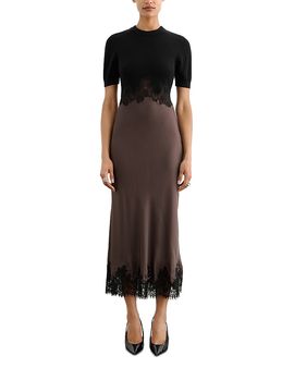 Toccin Toccin Kaya Colorblocked Lace Trim Midi Dress