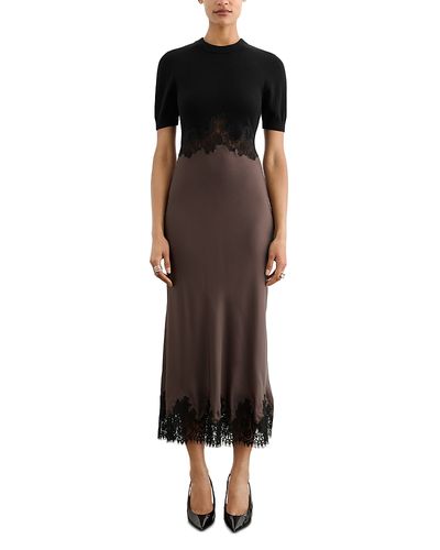 Toccin Toccin Kaya Colorblocked Lace Trim Midi Dress