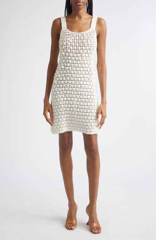 Toccin Toccin Lala Paillette Detail Open Stitch Cotton Minidress