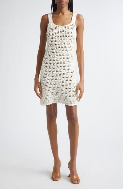 Toccin Toccin Lala Paillette Detail Open Stitch Cotton Minidress