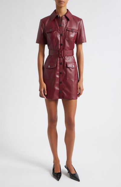 Toccin Toccin Lydia Faux Leather Snap Front Minidress