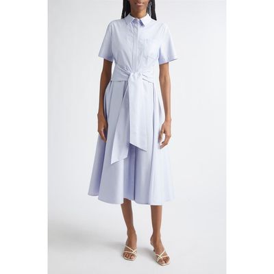 Toccin Toccin Megan Short Sleeve Tie Front Cotton Shirtdress