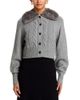 Toccin Toccin Rita Faux Fur Collar Cable Knit Cardigan - 1