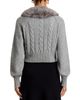 Toccin Toccin Rita Faux Fur Collar Cable Knit Cardigan - 3