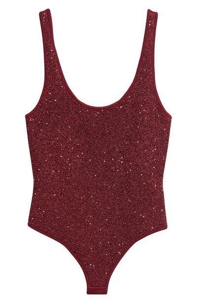 Toccin Toccin Sheila Scoop Neck Sequin Bodysuit