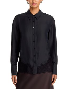 Toccin Toccin Toni Lace Trim Button Down Shirt