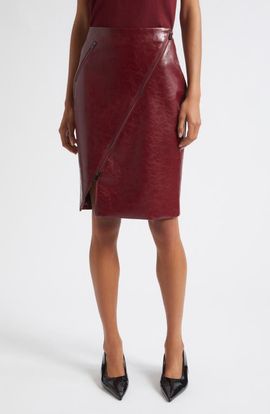 Toccin Toccin Verena Zip Front Faux Leather Skirt