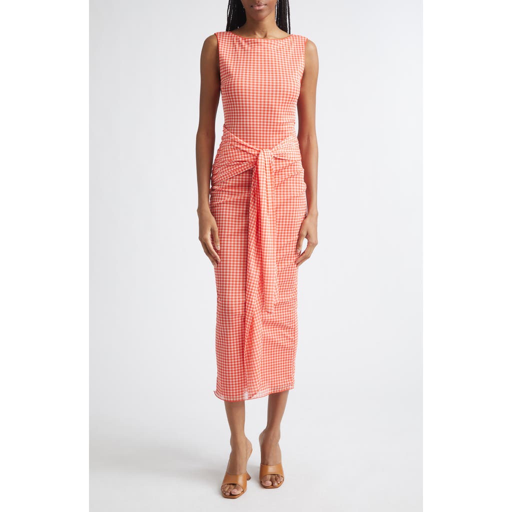 Toccin Toccin Wylie Tie Front Gingham Midi Dress 