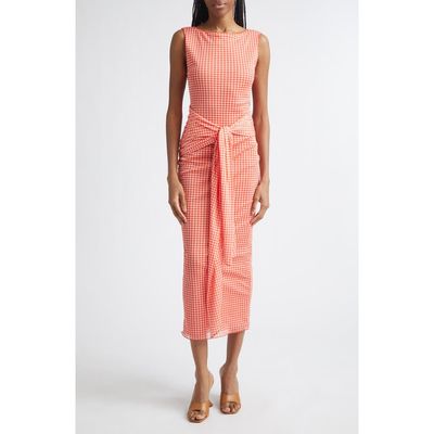 Toccin Toccin Wylie Tie Front Gingham Midi Dress 