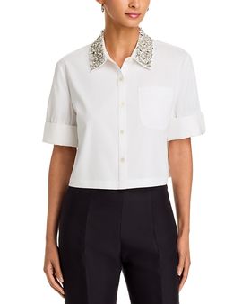 Toccin Toccin Zadie Cotton Embellished Cropped Shirt