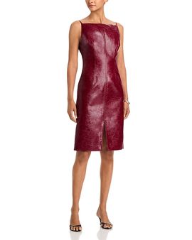 Toccin Toccin Zivana Faux Leather Boat Neck Dress